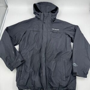 Columbia Interchange Jacket‎ Women's Small Black Hooded Rain Coat 3 in 1 Fleese